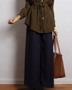 Ironless Cotton Linen Palazzo in Navy Blue (2pcs RM99) - Image 3