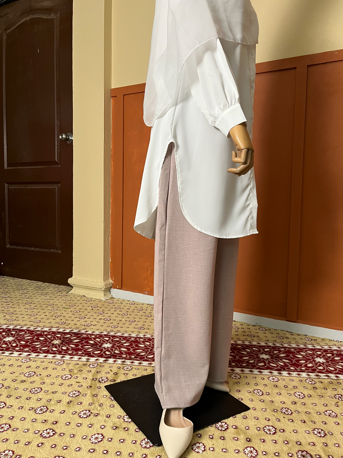 Ironless Cotton Linen Palazzo in Light Brown (2pcs RM99)