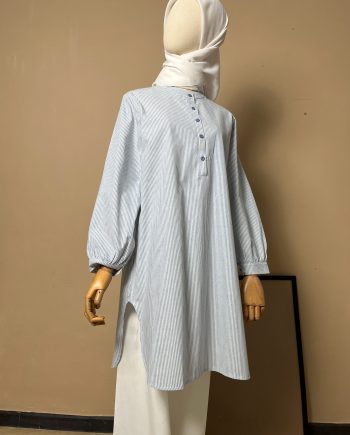Nida Stripe Tops in Blue Grey